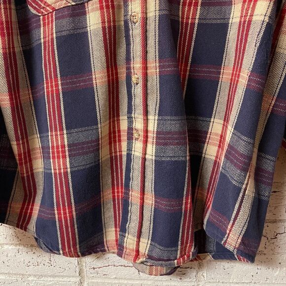 Carhartt Red Plaid Distressed Rugged Shirt Med - Picture 4 of 12